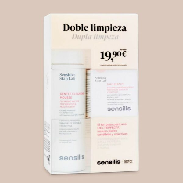 sensilis pack doble limpieza gentle cleansing mousse 200 ml calm in balm 25 ml